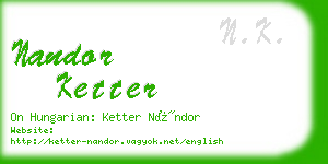 nandor ketter business card